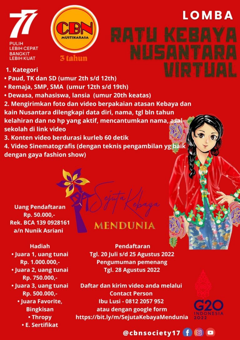 Lomba Ratu Kebaya Nusantara Virtual